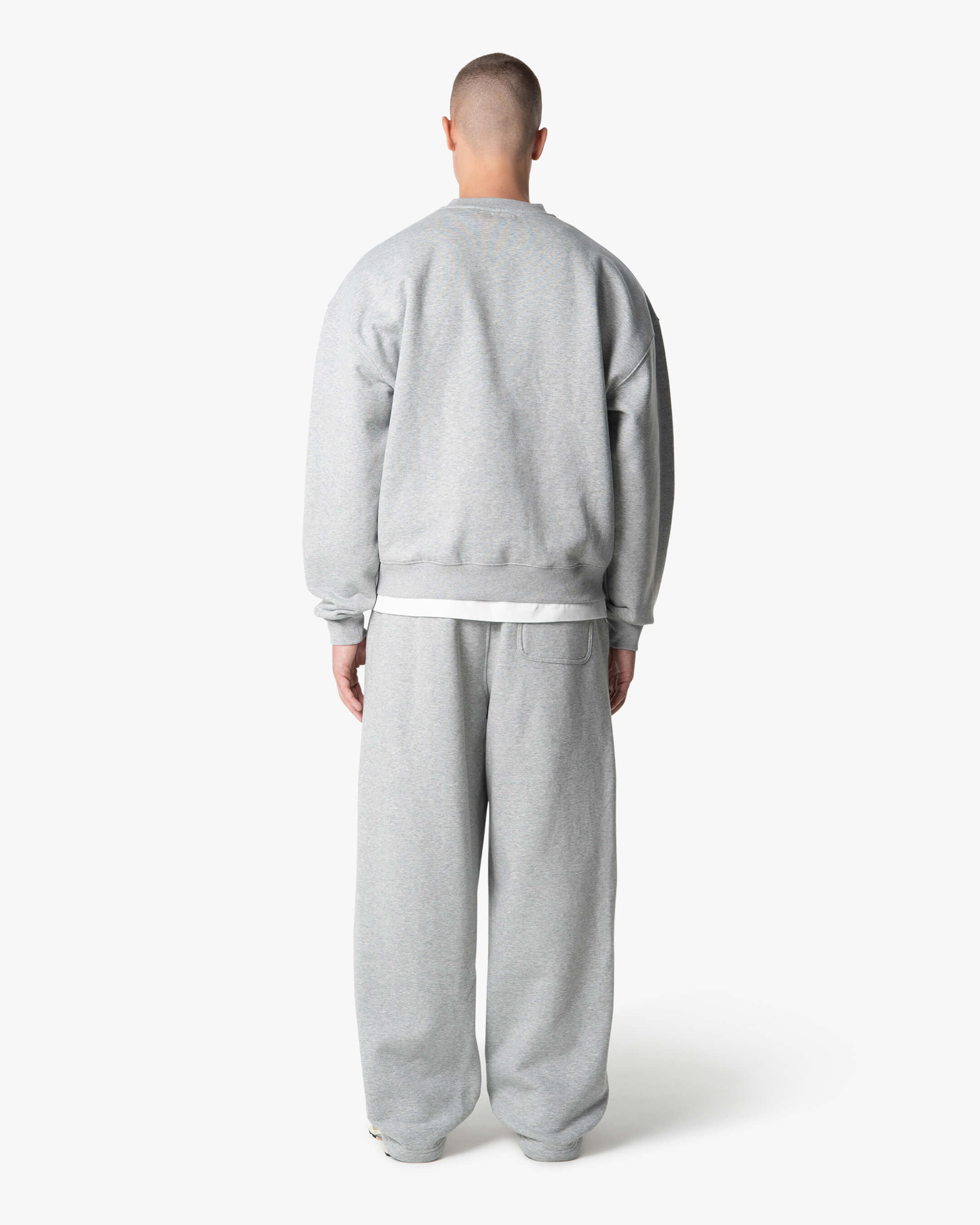 Signature Cotton Oversized Zip Hoodie - Grey Melee | Menyard ®
