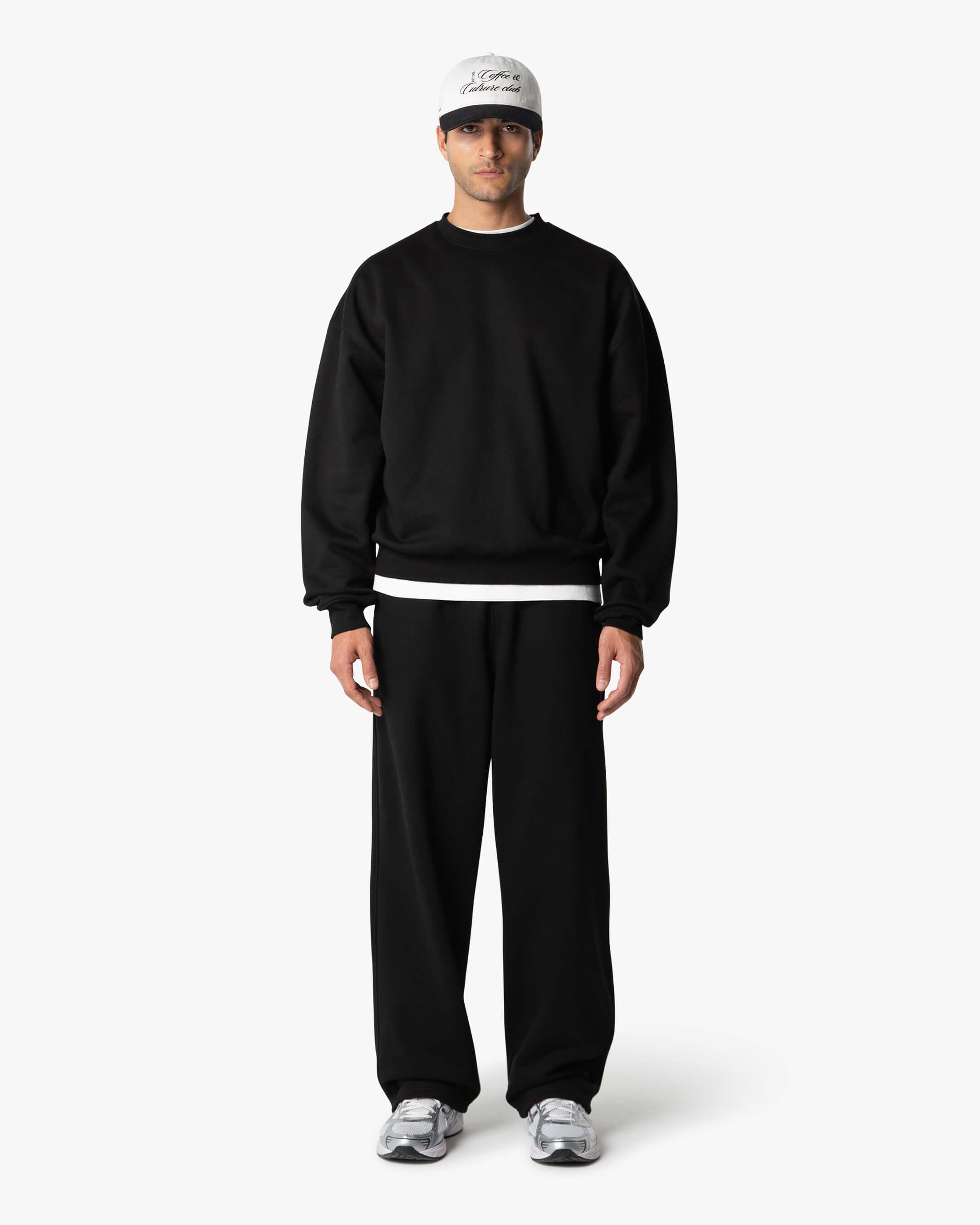 Signature Cotton Oversized Sweater - Black | Menyard ®