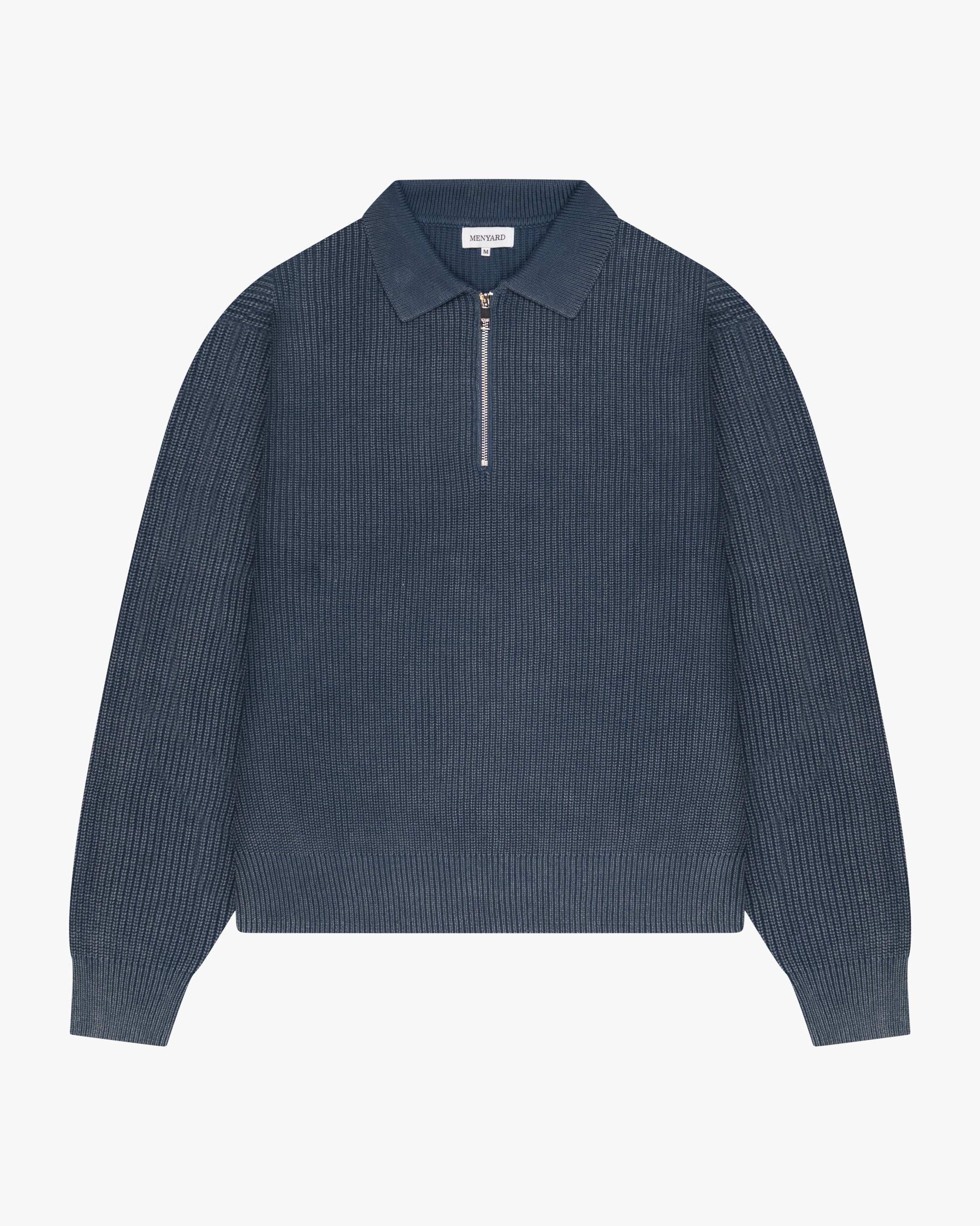 orimi ニットポロ Orazio Cotton Half-Zip Polo Sweater - Acid Blue | Menyard ®