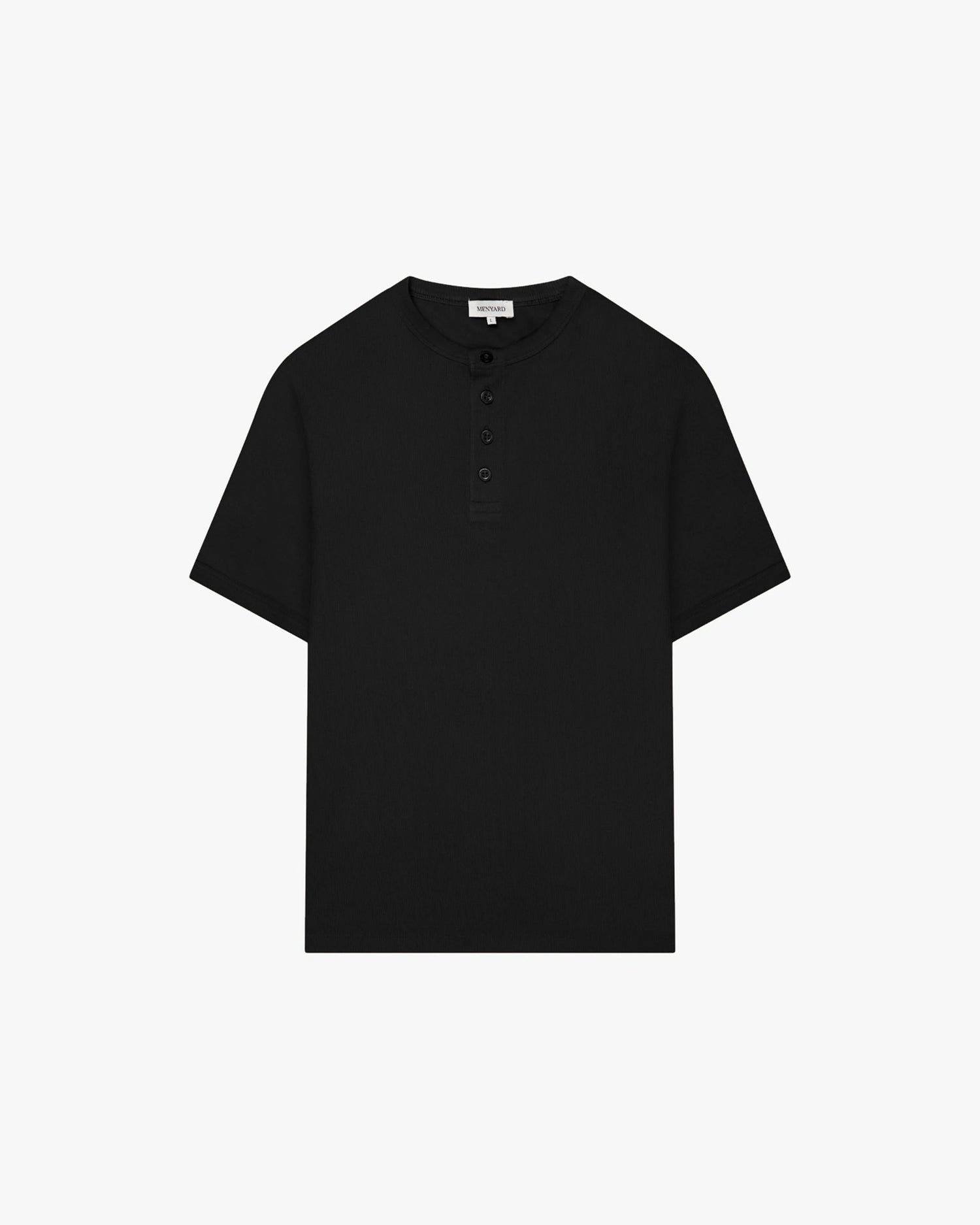 Mougins Ribbed Henley T-Shirt | Black