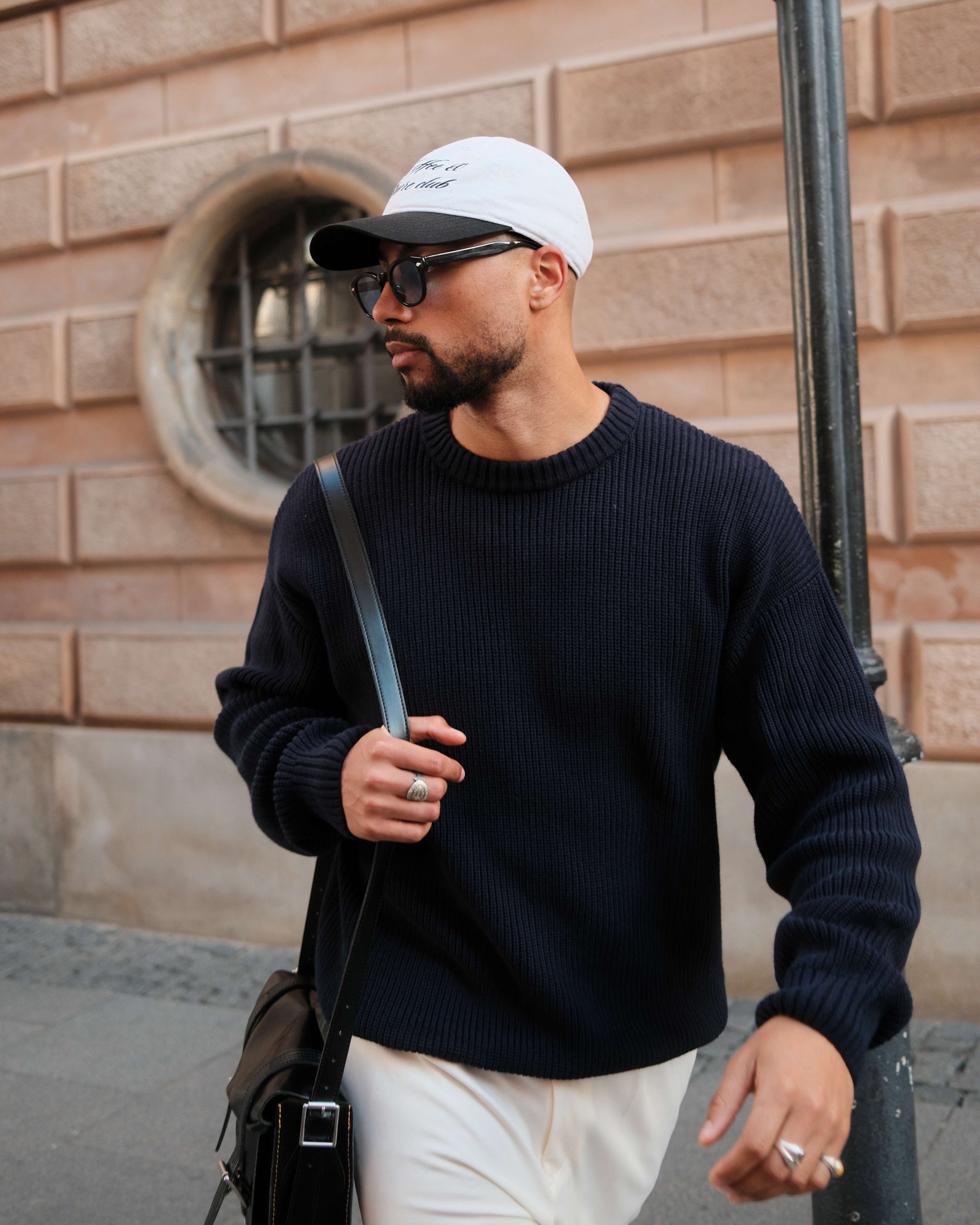 Naval Knitted Cotton Sweater