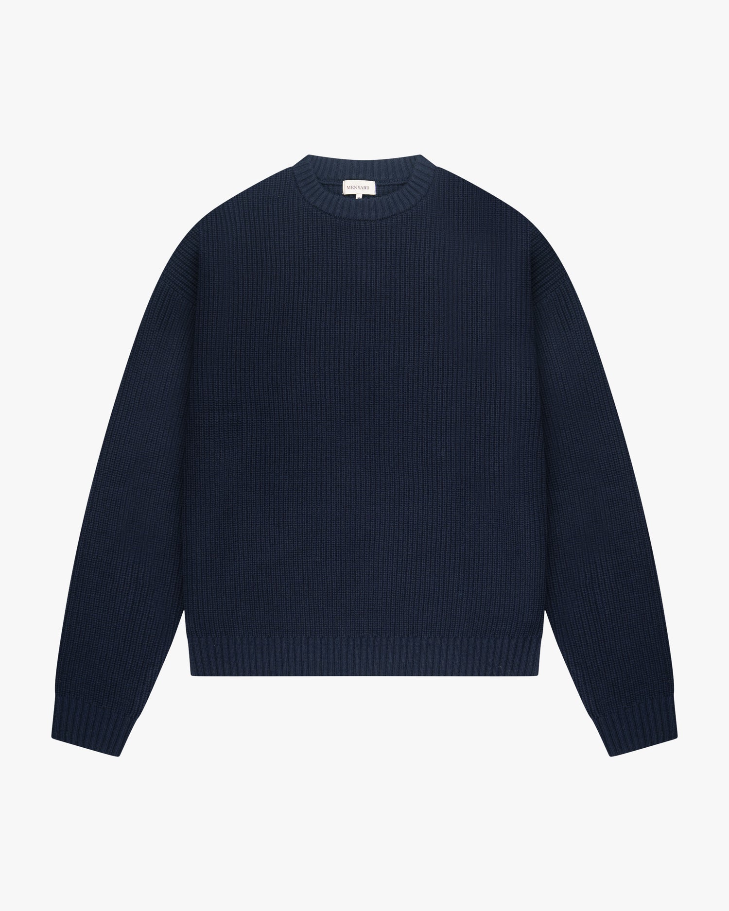 Naval Knitted Cotton Sweater | Navy
