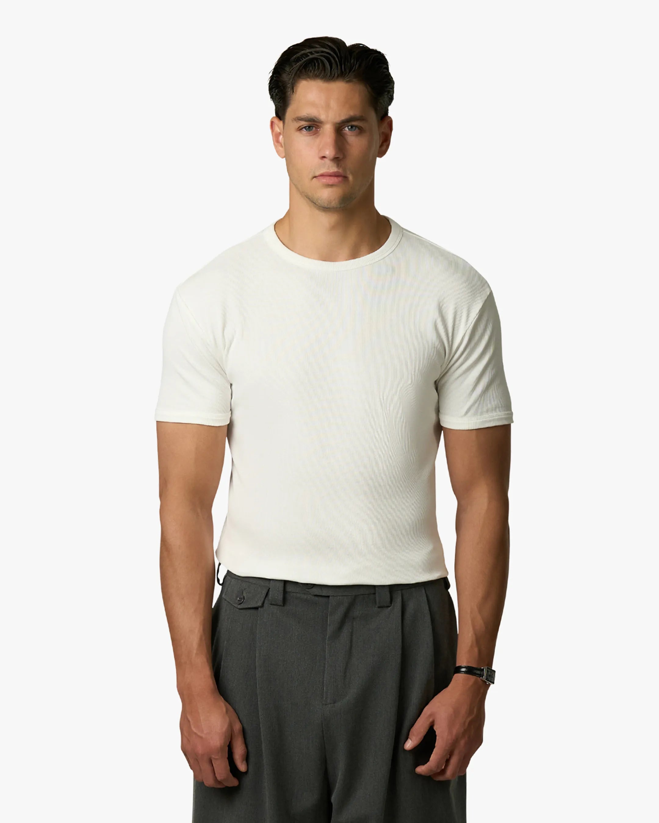 Ribbed T-Shirt – White | Menyard®