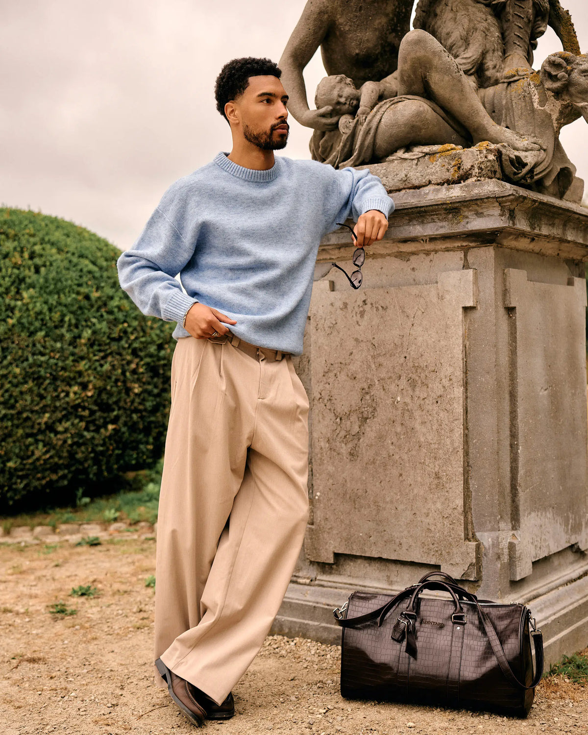 Brixton Wool-Blend Brushed Sweater | Blue