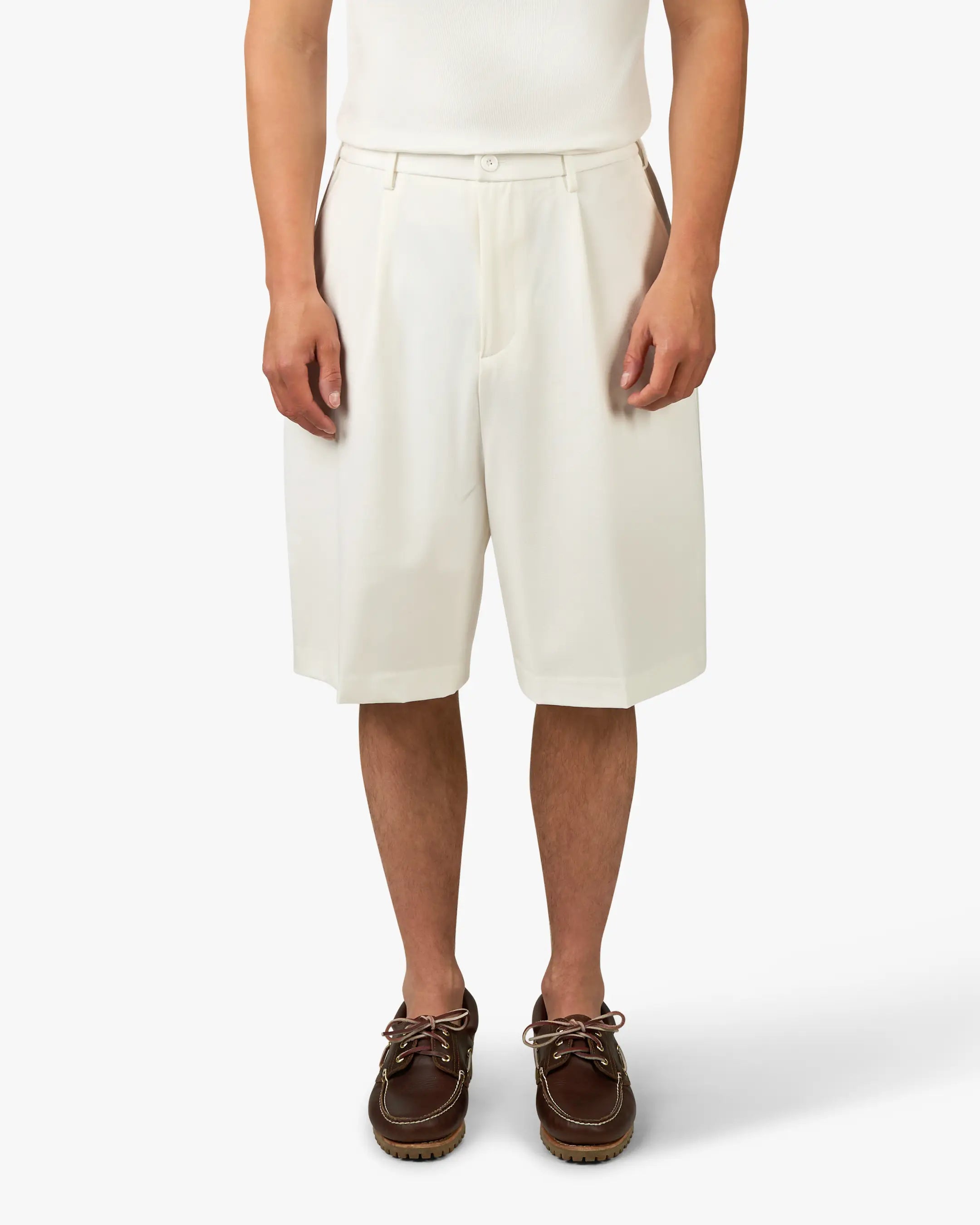Orin Pleated Short | Ecru
