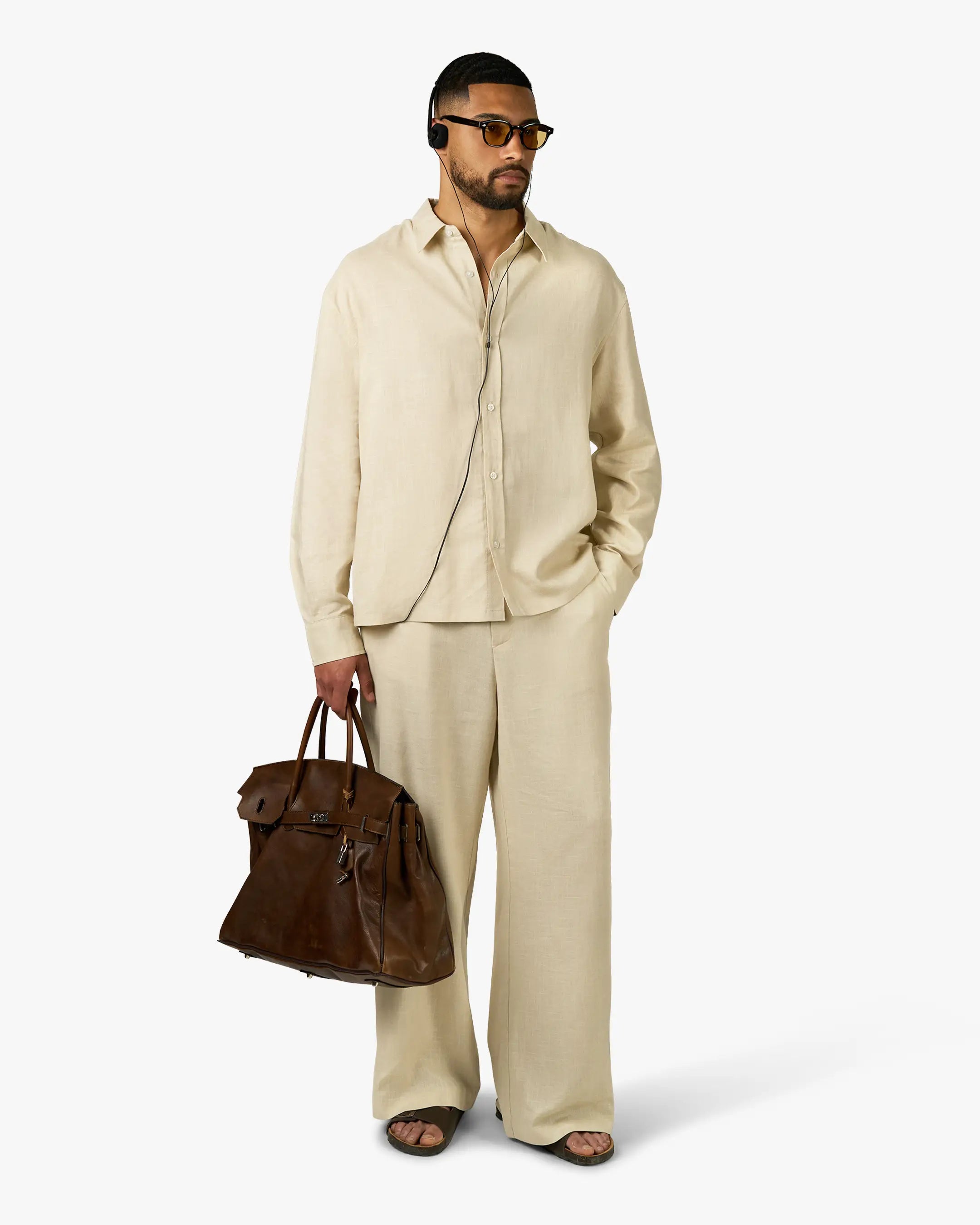 Cannes Linen Pantalon | Beige