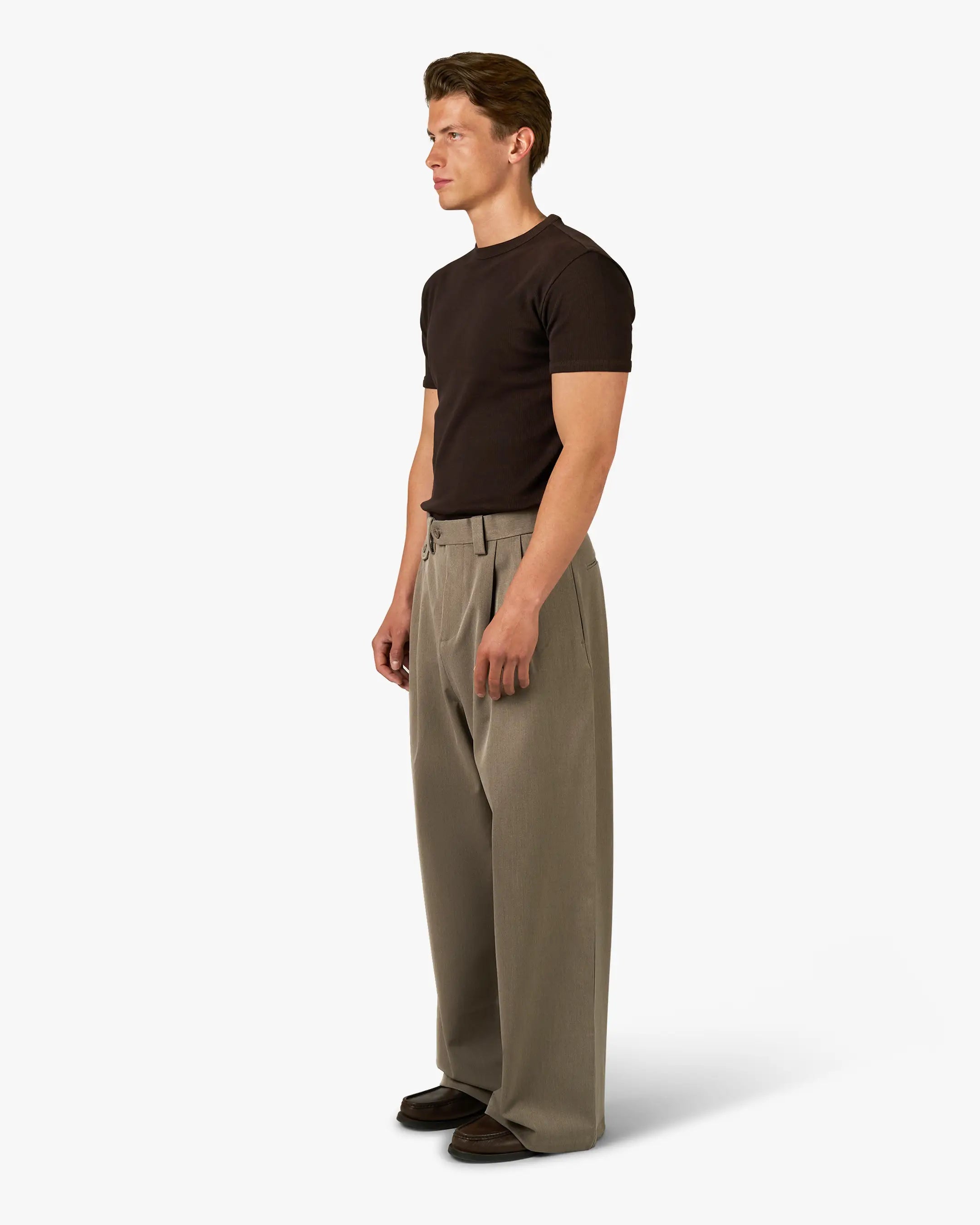 Ribbed T-Shirt | Brown
