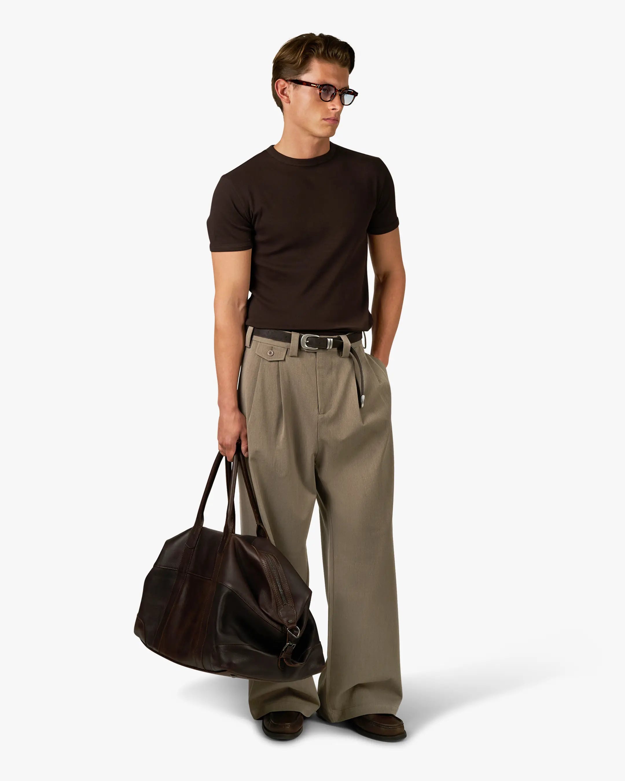 Ribbed T-Shirt | Brown