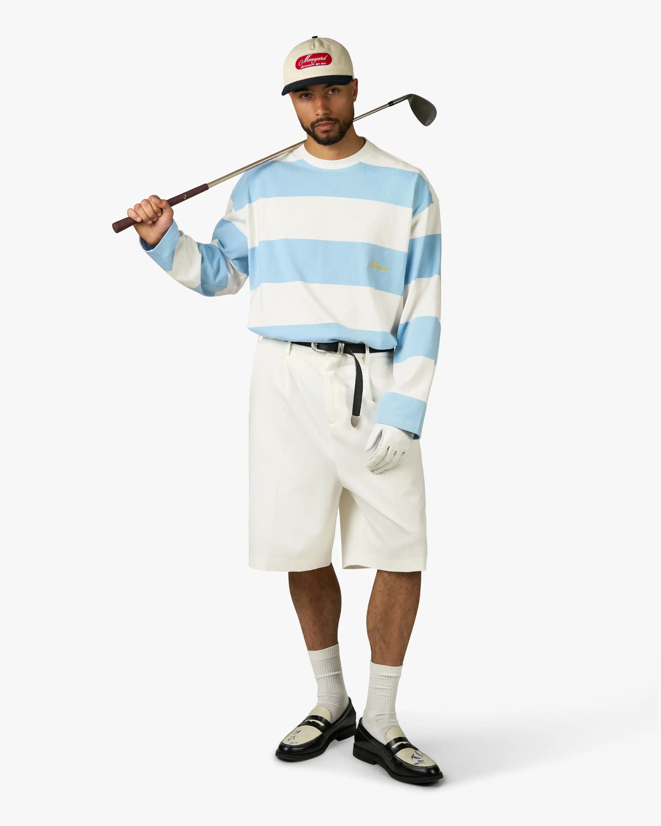 Striped Boxy Longsleeve | White/Light Blue