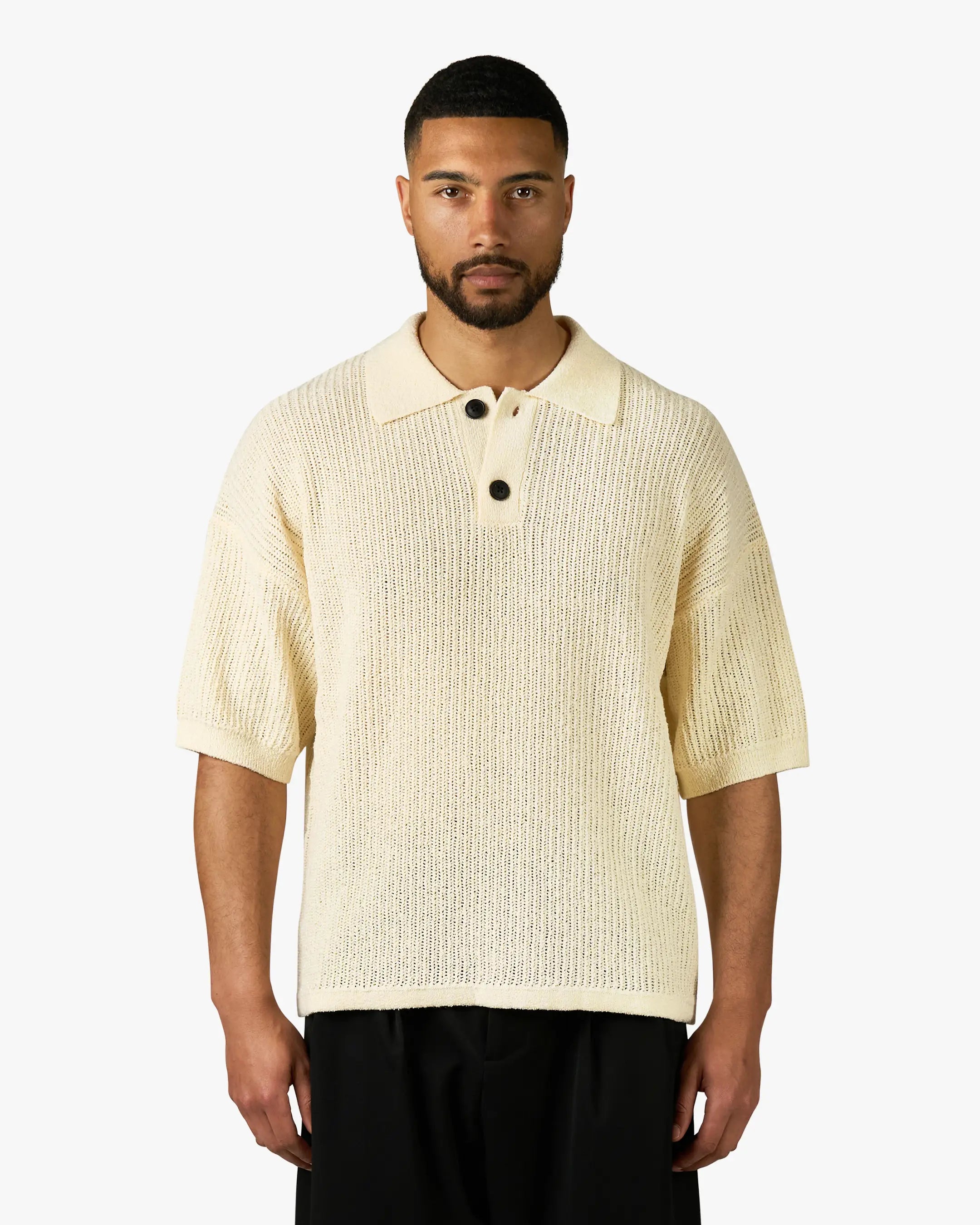 Biot Knitted Polo | Ecru