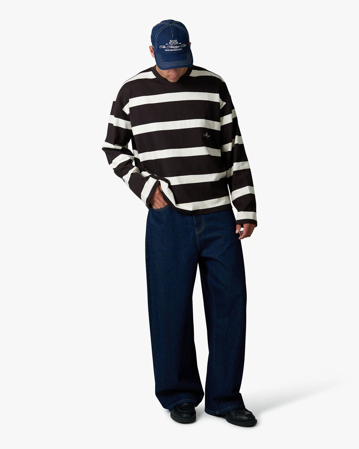 Striped Boxy Longsleeve | Ecru/Dark Brown
