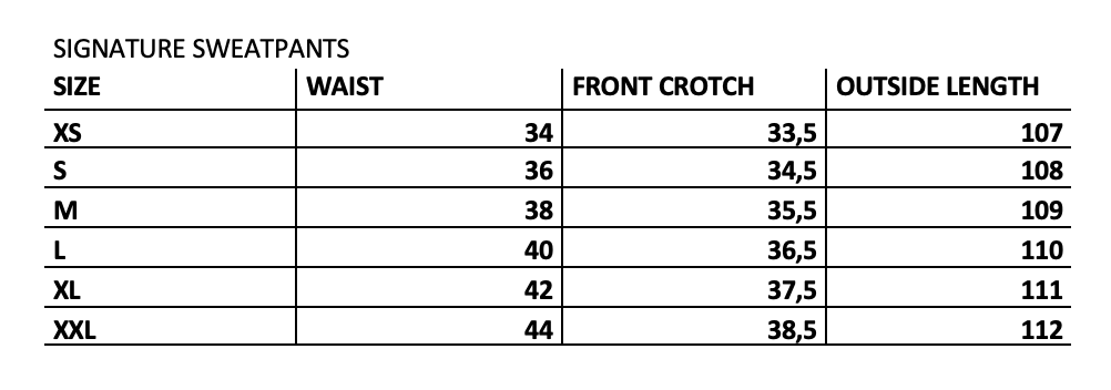 Size Chart