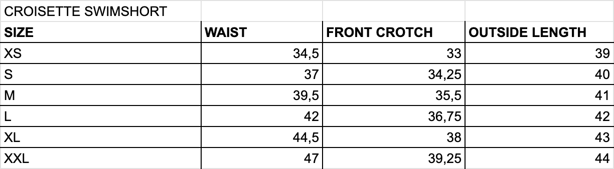 Size Chart