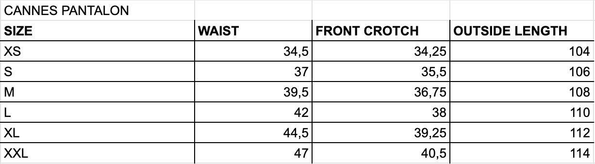 Size Chart