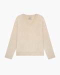 Trade V-Neck Knit | Ecru flatlay