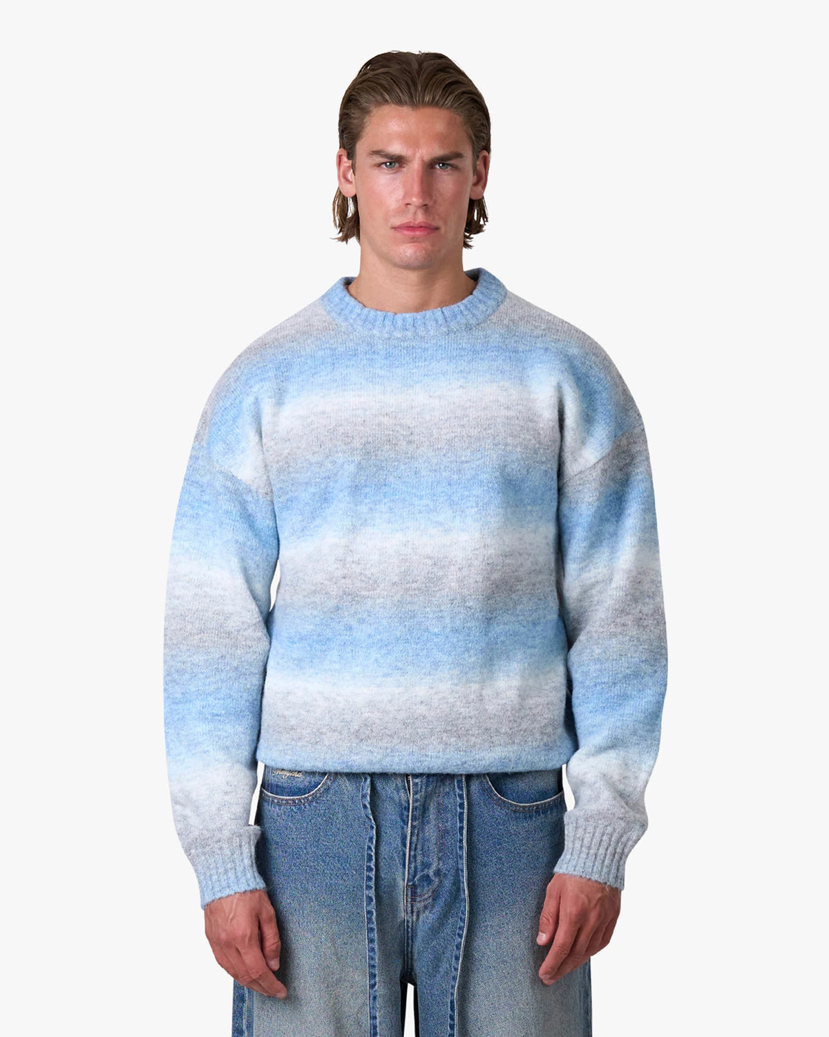 Aria Oversized Gradient Sweater | Blue
