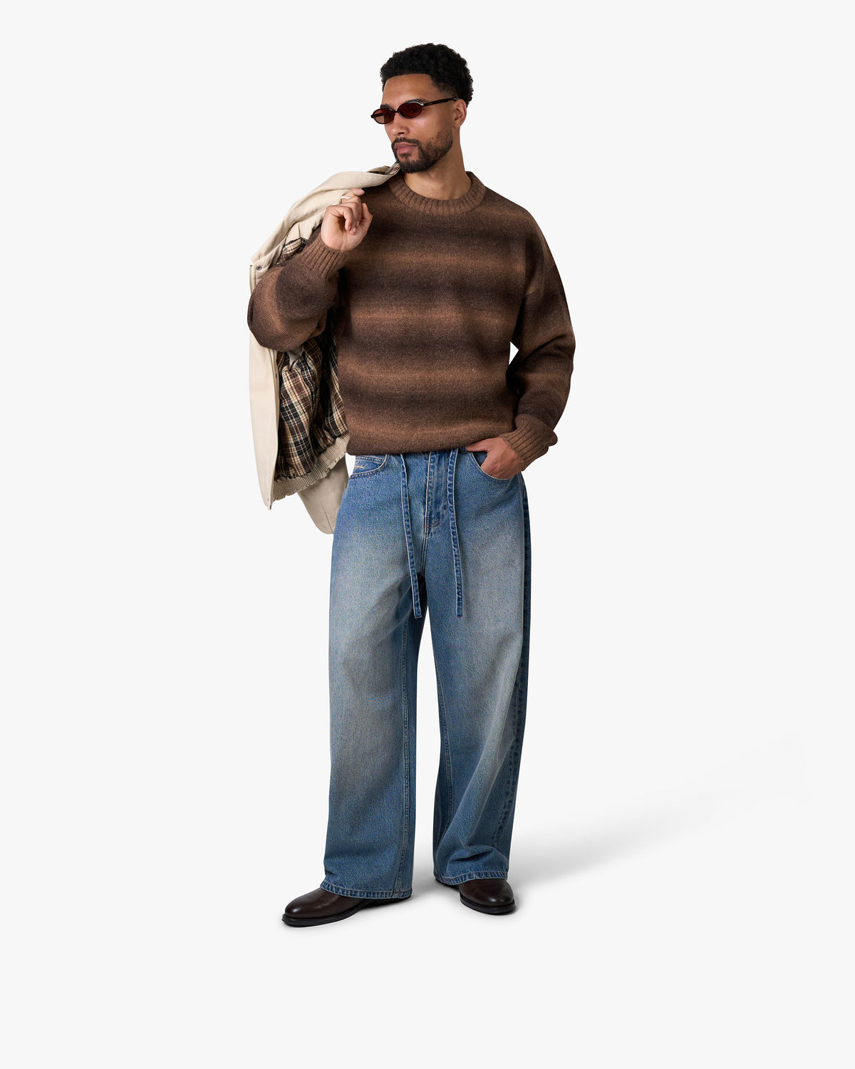 Aria Oversized Gradient Sweater | Brown