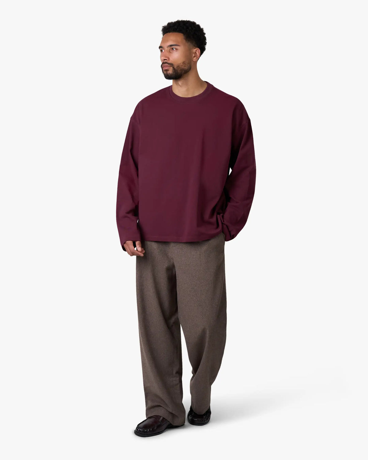 Blank Boxy Longsleeve | Burgundy