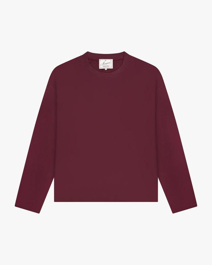 Blank Boxy Longsleeve | Burgundy