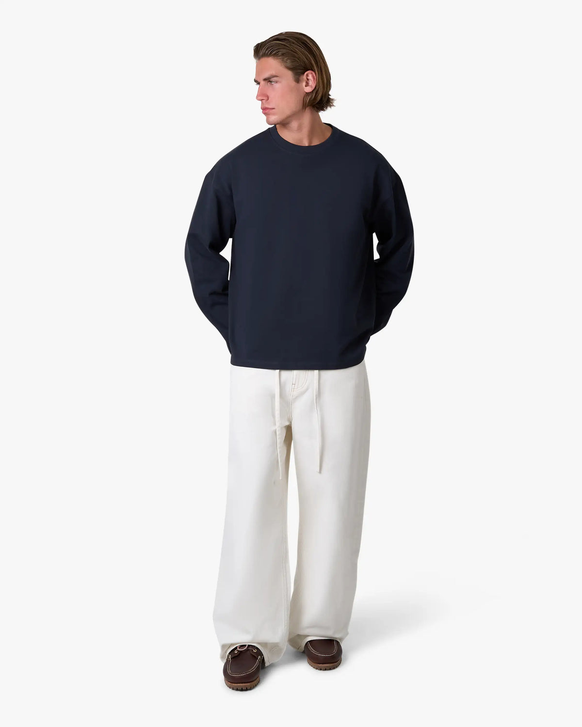 Blank Boxy Longsleeve | Navy