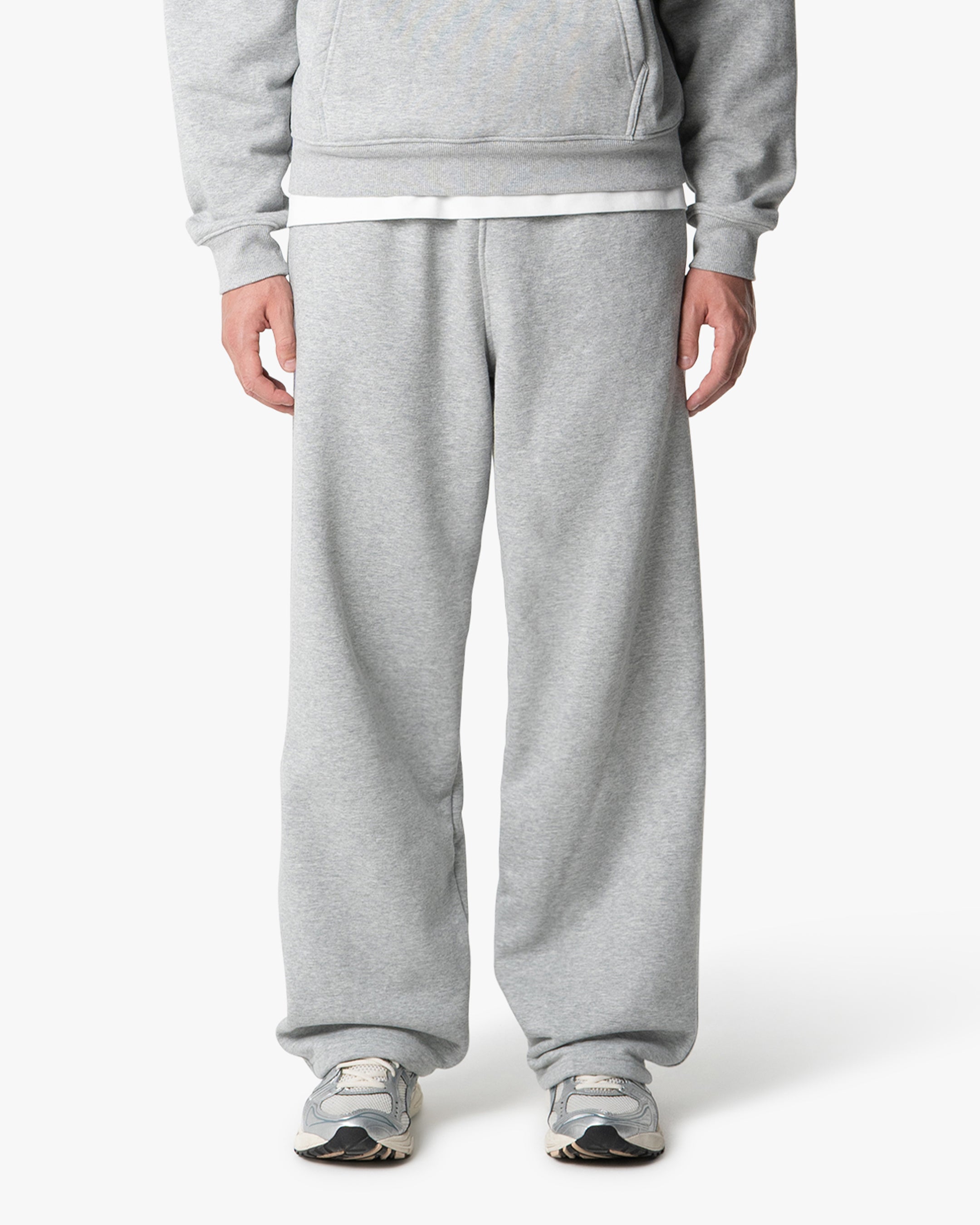 Signature Cotton Oversized Sweatpants - Grey Melee | Menyard ®
