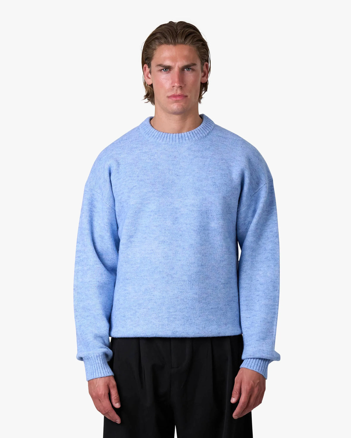 Brixton Wool-Blend Brushed Sweater | Blue