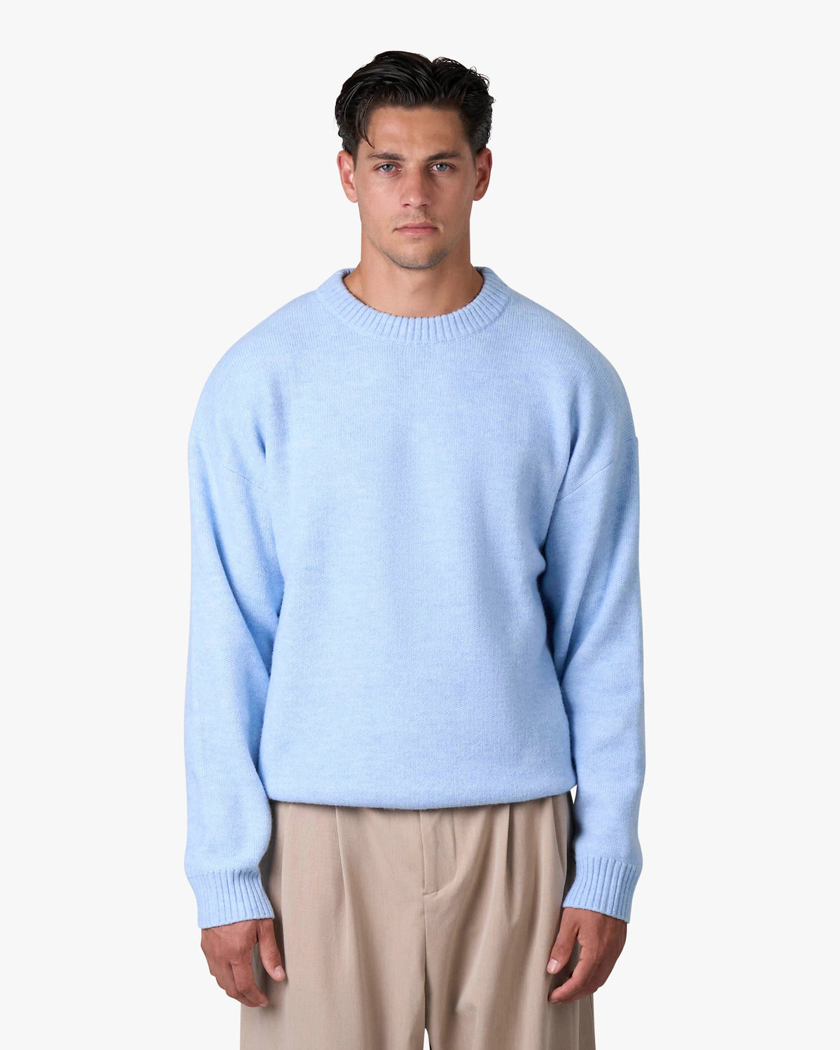 Brixton Wool-Blend Brushed Sweater | Light Blue