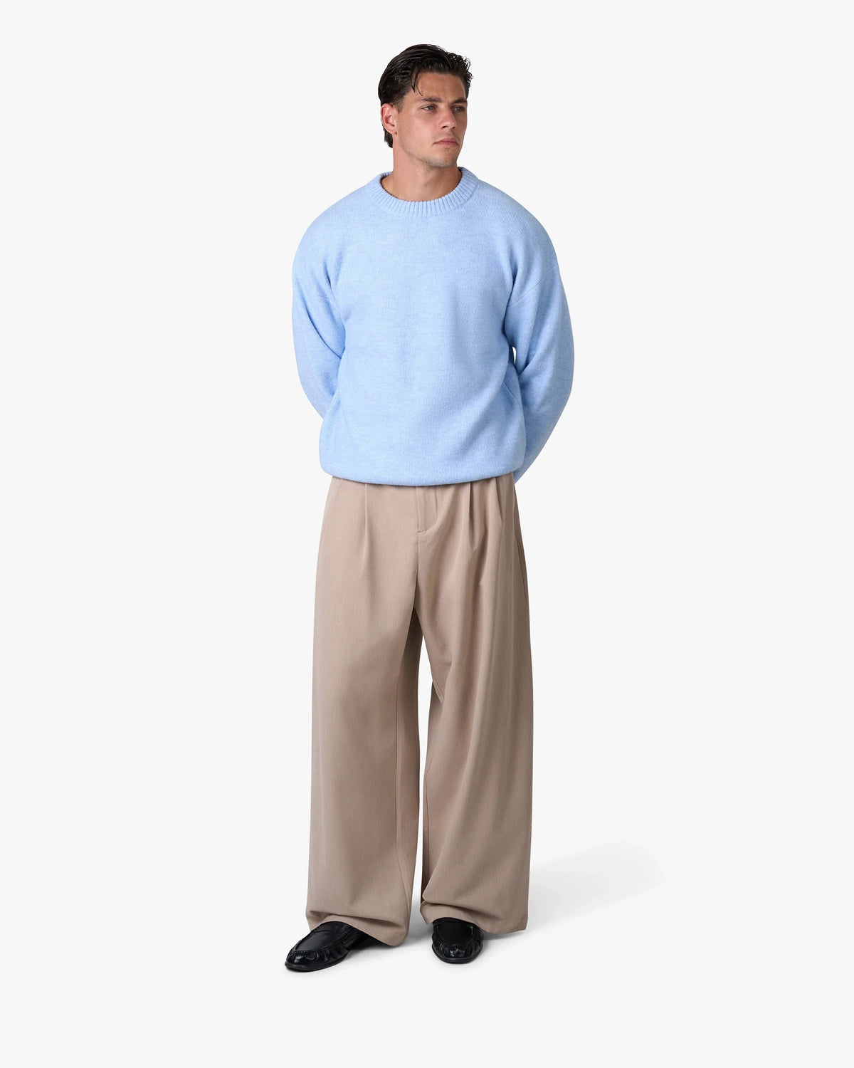Brixton Wool-Blend Brushed Sweater | Light Blue