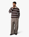 Broker Longsleeve Polo | Brown/Ecru
