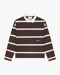 Broker Longsleeve Polo | Brown/Ecru flatlay