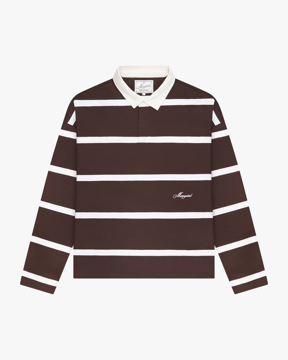 Broker Longsleeve Polo | Brown/Ecru flatlay