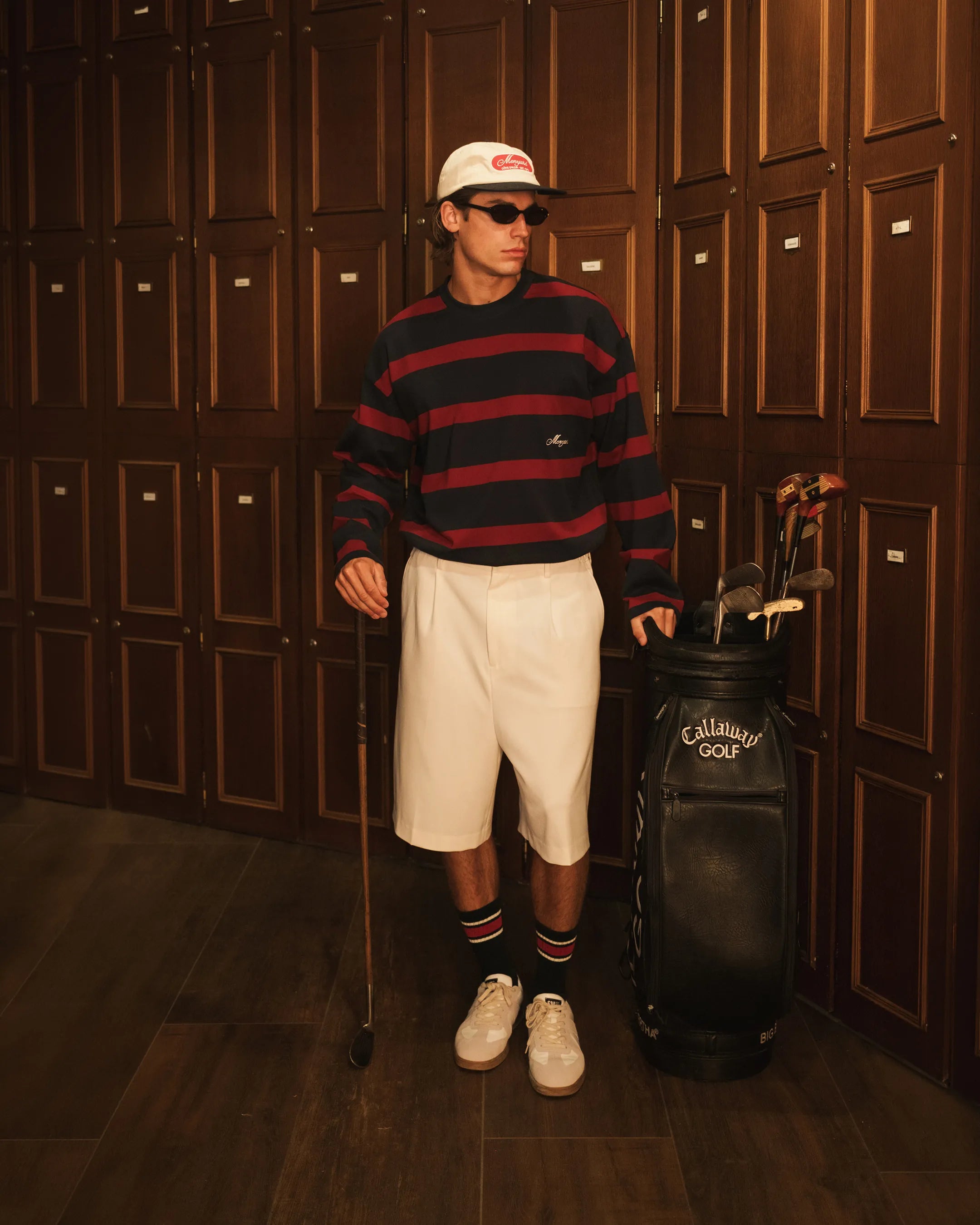 Striped Boxy Longsleeve | Navy/Burgundy