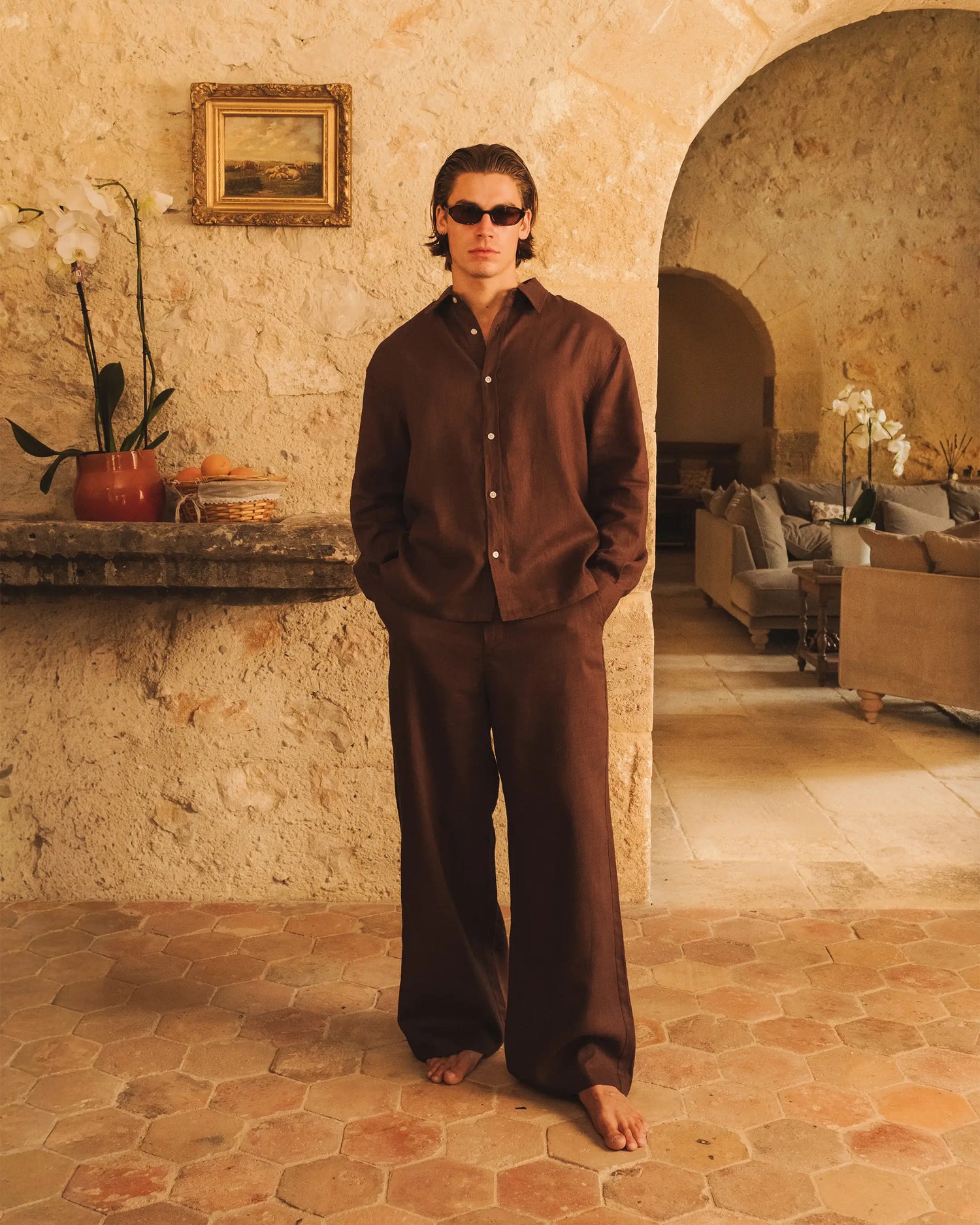 Cannes Linen Shirt | Brown