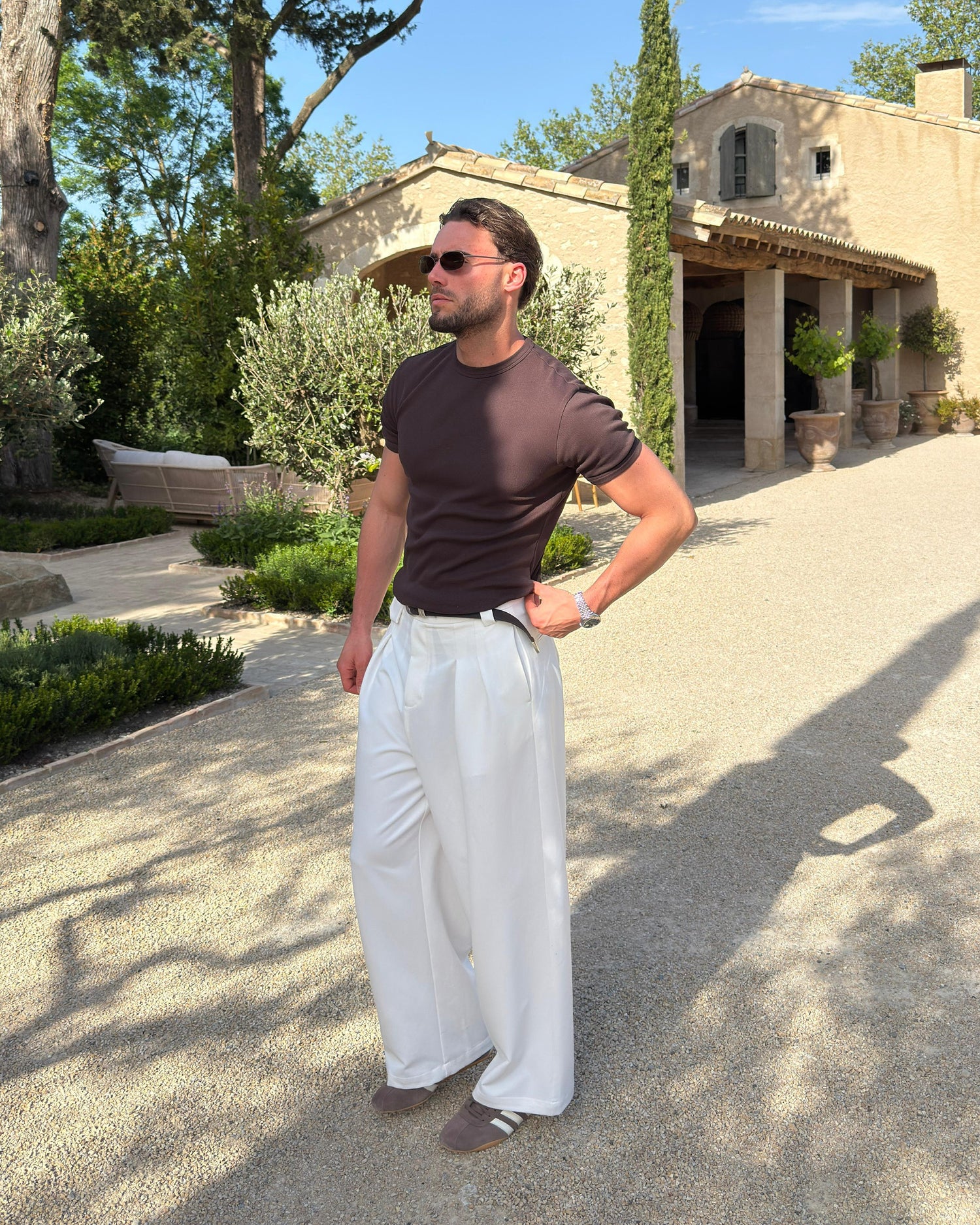 Ribbed T-Shirt | Brown