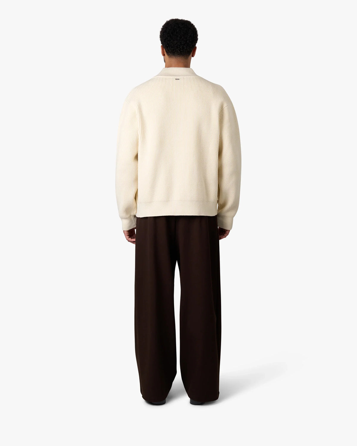 Giacca Heavy Knitted Zip-Up Cardigan | Ecru