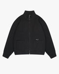 Giacca Heavy Knitted Zip-Up Cardigan | Black flatlay