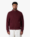 Giacca Heavy Knitted Zip-Up Cardigan | Burgundy