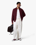 Giacca Heavy Knitted Zip-Up Cardigan | Burgundy