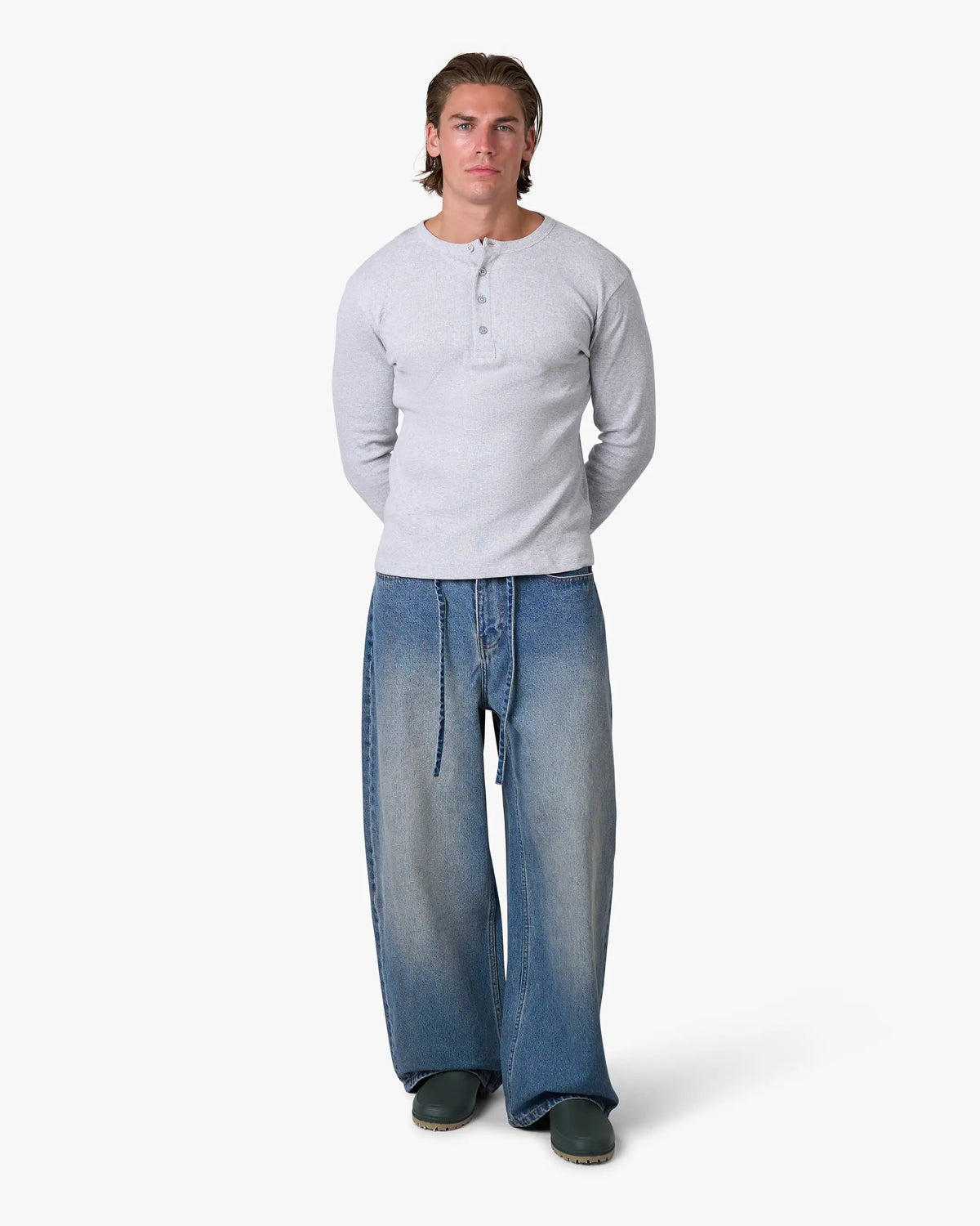 Henley Longsleeve | Grey Melee
