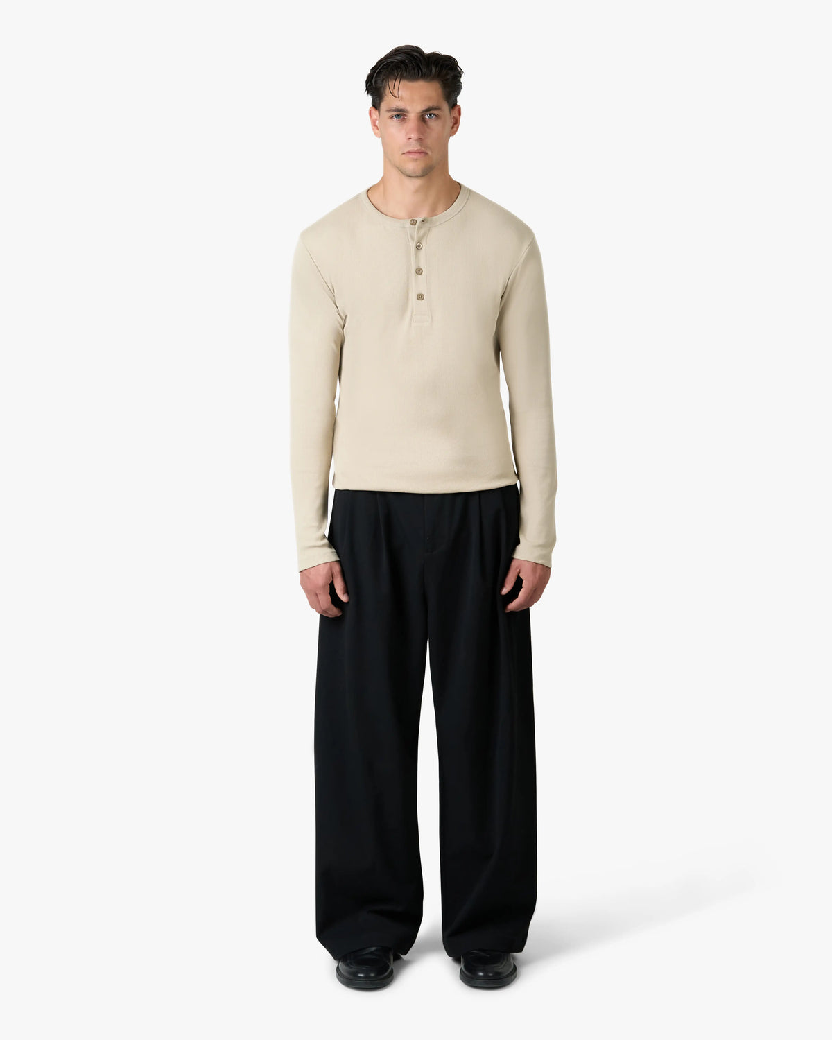 Henley Longsleeve | Light Beige