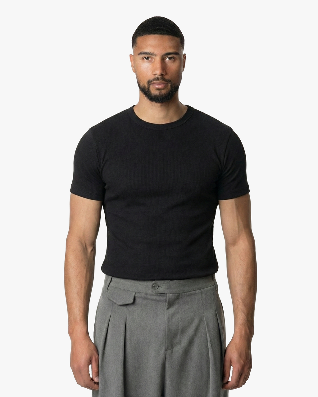 Ribbed T-Shirt – Black | Menyard®