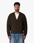 Marea V-Neck Brushed Cardigan | Dark Brown