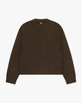 Marea V-Neck Brushed Cardigan | Dark Brown flatlay back