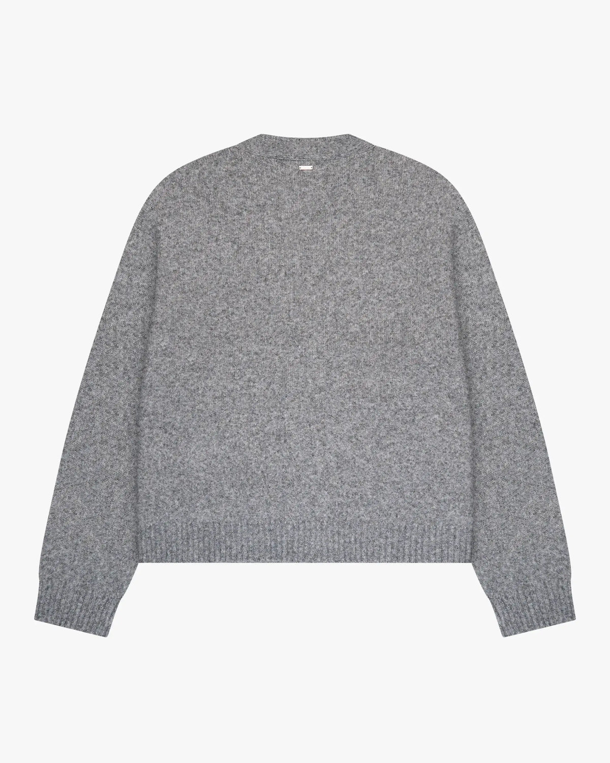 Marea V-Neck Brushed Cardigan | Grey Melee flatlay back
