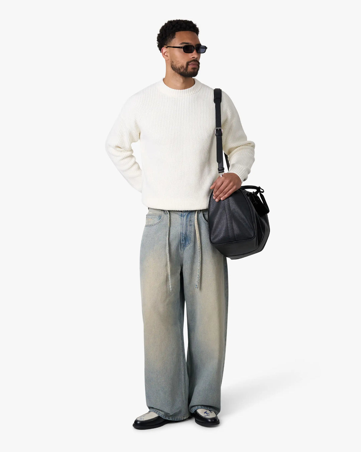 Naval Knitted Cotton Sweater | Ecru