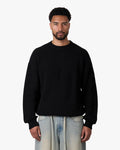 Naval Knitted Cotton Sweater | Black
