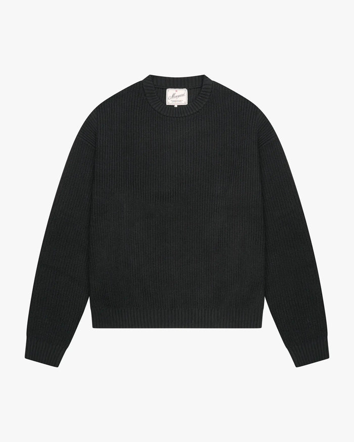 Naval Knitted Cotton Sweater | Black