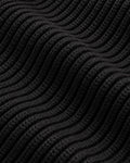 Naval Knitted Cotton Sweater Black rib knit detail close-up
