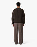 Naval Knitted Cotton Sweater | Dark Brown