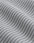 Naval Knitted Cotton Sweater Grey Melee rib knit detail close-up